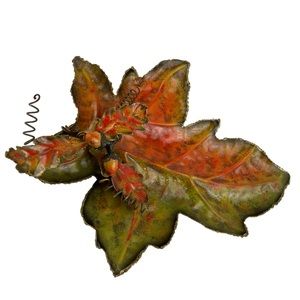 Fall Autumn Metalwork Oak Leaf Accent Decor Acorn Seasonal 12.5” Hanging Display